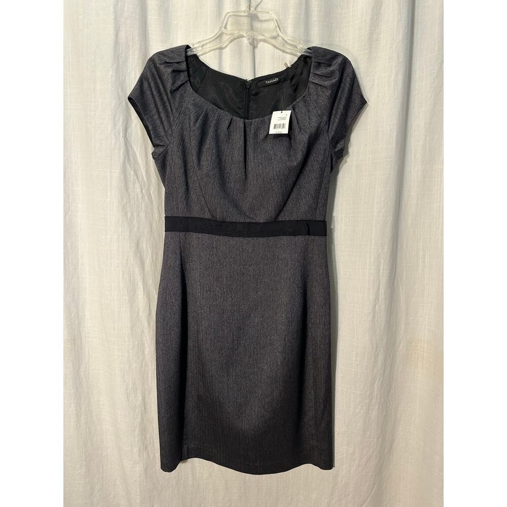 Tahari Womens Ember Dress Black/Creme Empire Waist Dress Size 4 NWT $178